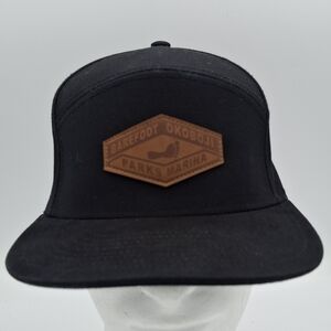 Bare Foot Bar Lake Okoboji IA Mens Hat Cap Black Strapback 100% Cotton EUC